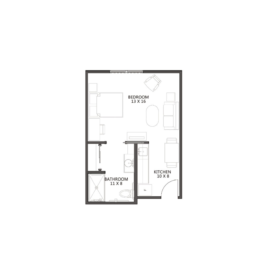 Assisted Living Studio floor plan image.