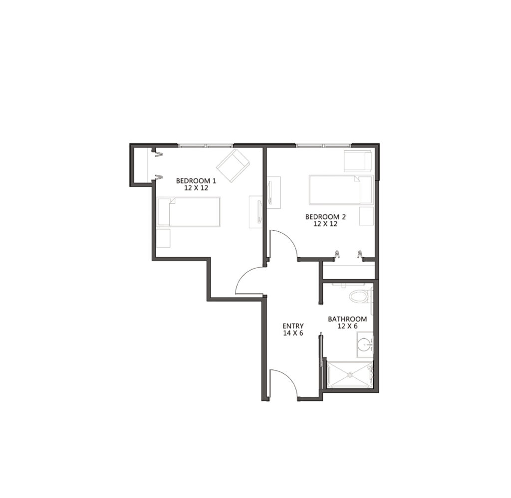 Memory Care Deluxe Companion Suite floor plan image.