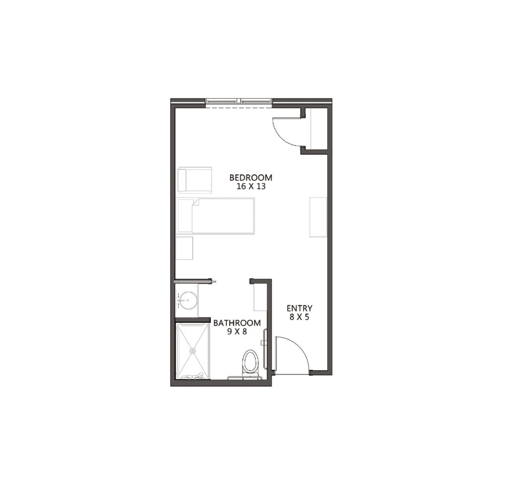 Memory Care Private Suite floor plan image.